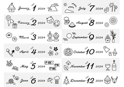 once a monthのイラスト